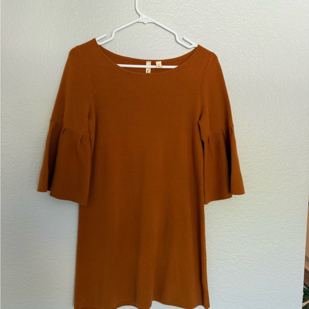 Anthropologie Warm Orange Knit Dress